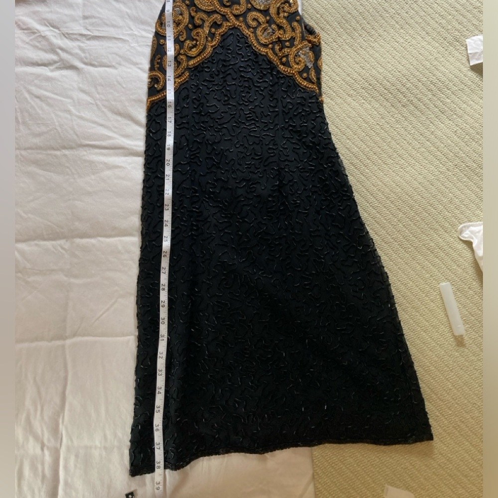 Vintage Laurence Kazar Black Beaded Cocktail Dress - Picture 10 of 11